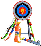 Bow and Arrow for Kids, Archery Toy Set, 2 Bows & 1 Blowing Bow & 12 Arrows & 5 Quivers & Standing Target, Outdoor Toys for Children Boys Girls