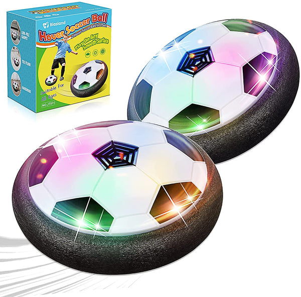 Hover Soccer Ball, Hover Ball Set of 2 with LED Lights and Soft Foam Bumpers, Soccer Gifts for Boys Toddler, Kids Toys for 3-16 Year Old Indoor Games