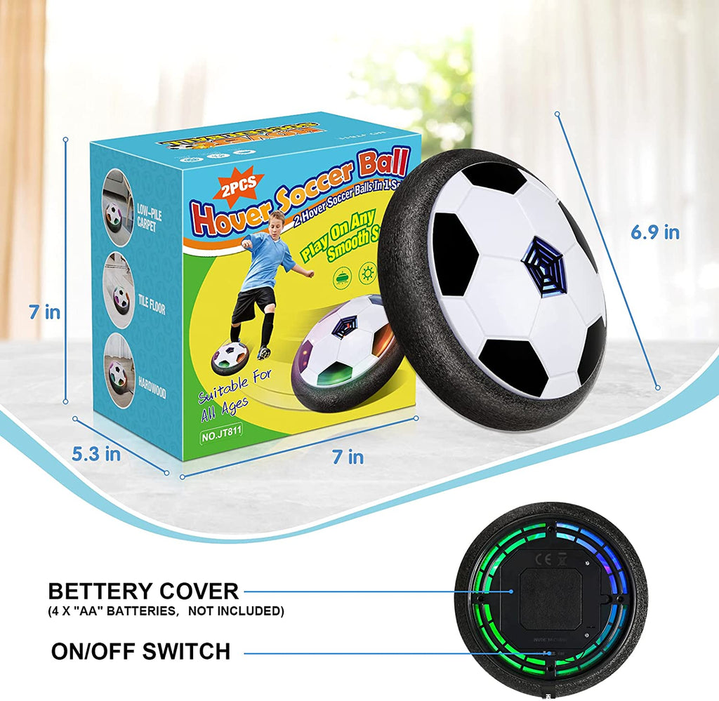 Hover Soccer Ball, Hover Ball Set of 2 with LED Lights and Soft