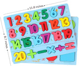 Alphabet and Number Puzzle Set Wooden Upper Case Letter Number and Shape Learning Puzzles Board Toy, Ideal of Educational Matching Game for 3 4 5 Years Old Toddlers Boys Girls Set of 3