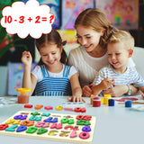 Wooden Number Puzzles, Preschool Educational Learning Board Toys for 3-5 Years Old Kids Toddlers