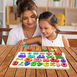 Wooden Number Puzzles, Preschool Educational Learning Board Toys for 3-5 Years Old Kids Toddlers